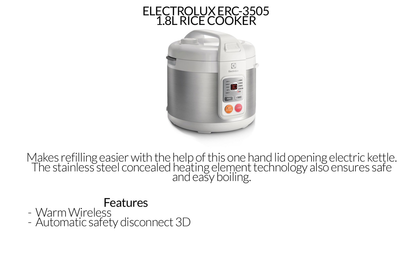 electrolux erc 3505